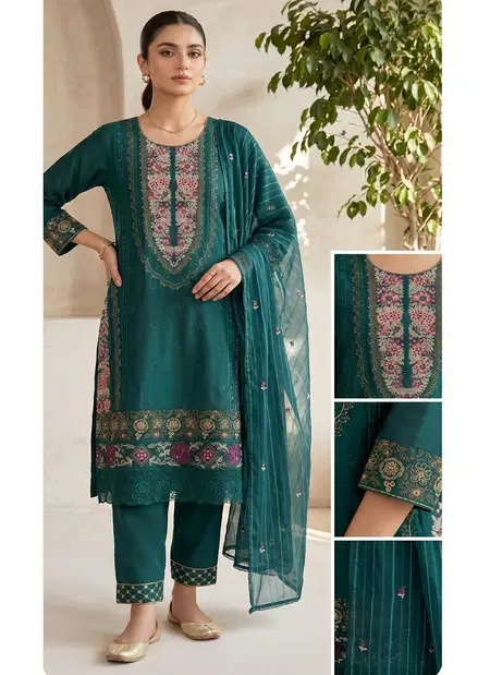 11011 A To D By Zorista Pure Camric Cotton Top With Bottom Dupatta